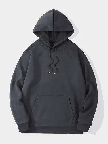 Vista 2 de SOLY HUX Sudadera con capucha para hombre con estampado de letras con cordón y manga larga con bolsillo