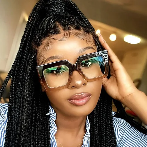 Vista 2 de Zeelool Elegantes gafas cuadradas de gran tamaño con bloqueo de luz azul para mujer, 100% protección UV400, Brandon VFP0306