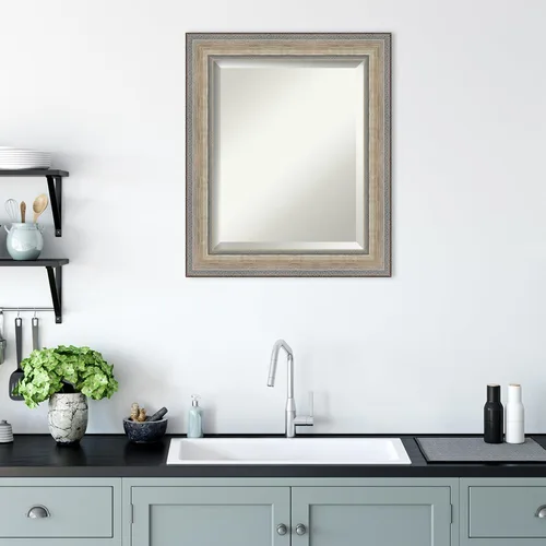 Vista 6 de Amanti Art Bathroom Mirror for Over Sink, Vanity Mirror, Wood Frame, Hangs Horizonally and Vertically, Bathroom Wall Decor, Beveled Edge