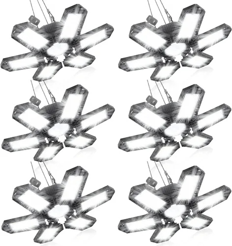 Vista 11 de SEOBIOG Luz de garaje enchufable, 200 W, 20000 lúmenes, luz de tienda enlazable con interruptor de encendido/apagado, luces LED colgantes de 6500 K