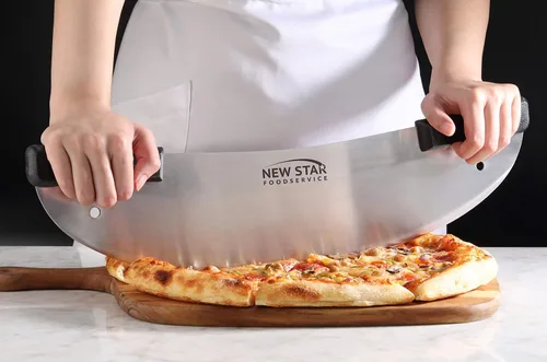 Vista 7 de New Star 50646 Cuchillo de pizza de acero inoxidable de grado comercial, estilo rockero, 20 pulgadas