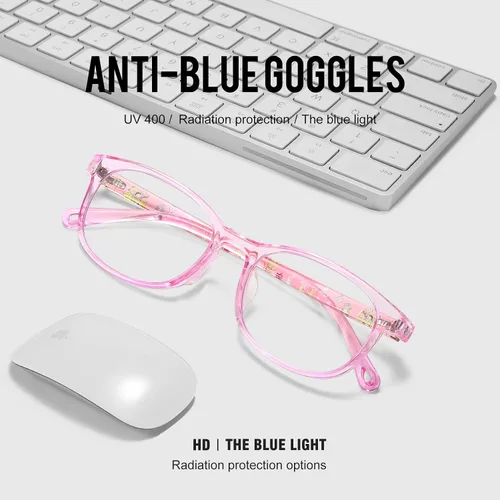 Vista 9 de DUCO Lentes de luz azul para niños, niñas, niños, videojuegos, computadora, TV, teléfono, anteojos falsos para niños de 6 a 10 años, anti luz azul