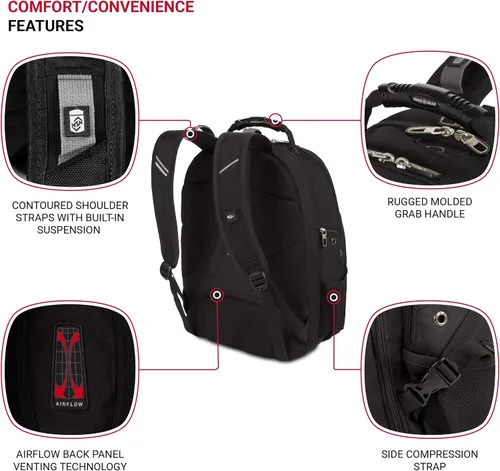 Vista 2 de SwissGear Mochila para laptop 1923 ScanSmart TSA, se adapta a la mayoría de portátiles y tabletas de 17 pulgadas