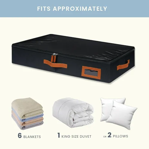 Vista 7 de OrganiHaus Contenedores de almacenamiento debajo de la cama, cubos de almacenamiento y organización para dormitorio, organizador de ropa