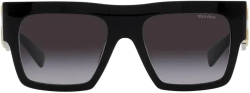 Vista 2 de Miu Miu Gafas de sol para mujer, montura negra, lentes degradadas grises, 2.165 in, Gradiente gris negro