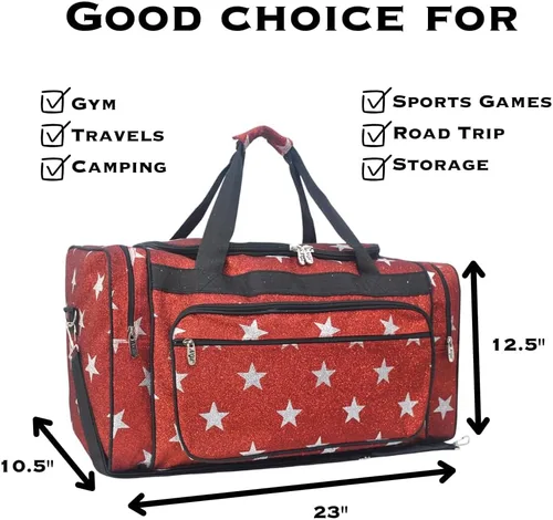 Vista 2 de NGIL Bolsa de lona de 23" pulgadas, Glitter Super Star-Rojo, Casual