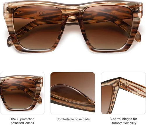 Vista 49 de SOJOS Fashion Oversized Square Cat Eye Polarized Sunglasses for Women Trendy Cateye Style Womens Sunglasses SJ2179