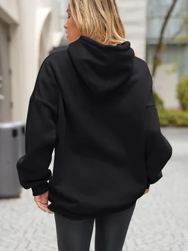 Vista 2 de EFAN Sudaderas con capucha de gran tamaño para mujer, sudaderas de forro polar con capucha, suéteres casuales y cómodos, ropa de moda de otoño 2023