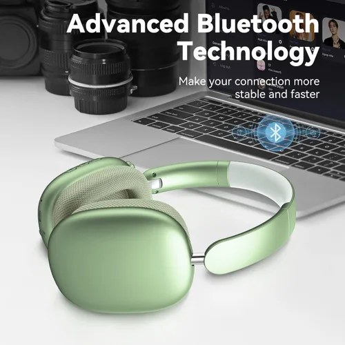 Vista 4 de Wentronic Y01 - Auriculares inalámbricos con cancelación de ruido Bluetooth 5.3 sobre la oreja con micrófono, audio de alta resolución, 48 horas
