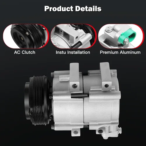 Vista 3 de cciyu Compresor de CA compatible con Kia Sedona 3.5L 02 03 04 05 Sustituye al compresor de CA para coche 6 ranuras HS18