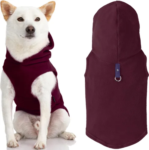 Vista 10 de Gooby - Sudadera con capucha de forro polar para perro, chaqueta con cremallera para perro con correa de junta tórica para perros pequeños a Negro