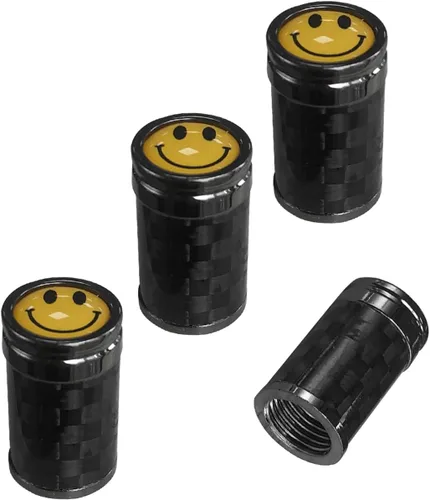 Vista 8 de Ziciner 4 piezas de cubiertas de tapones de válvula de neumático, tornillos de tapa de aire de vástago de válvula de rueda de carbono para llantas