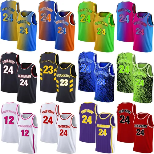 Vista 2 de Camiseta de baloncesto personalizada con número de nombre del equipo, camiseta de práctica personalizada para hombres, jóvenes, niños, universidad