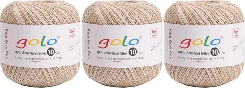 Vista 148 de Golo - 3 bolas de hilo de ganchillo tamaño 10, hilo de crochet para tejer a mano 102