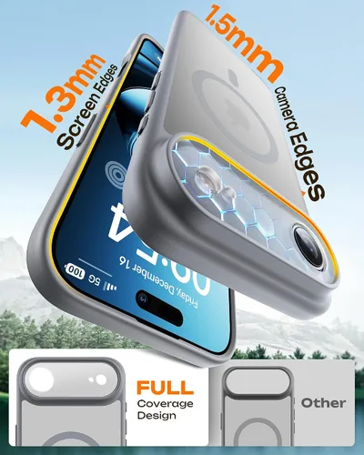 Vista 564 de TOCOL Funda para iPhone 11, compatible con Magsafe, protección completa de cámara, imanes integrados, protección contra caídas, funda translúcida