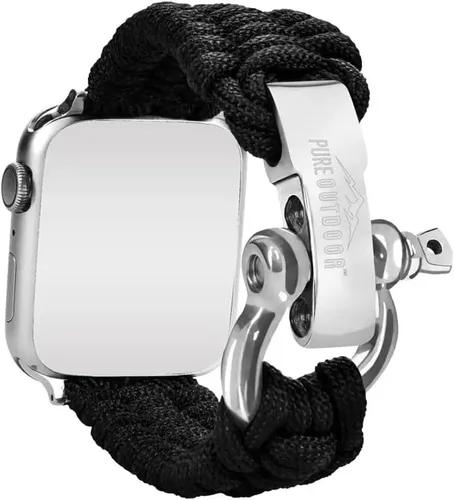 Vista 2 de Monoprice Apple Watch - Pulsera de supervivencia de paracaídas con cierre de acero inoxidable, funciona con caras de reloj Apple Watch Series 1, 2