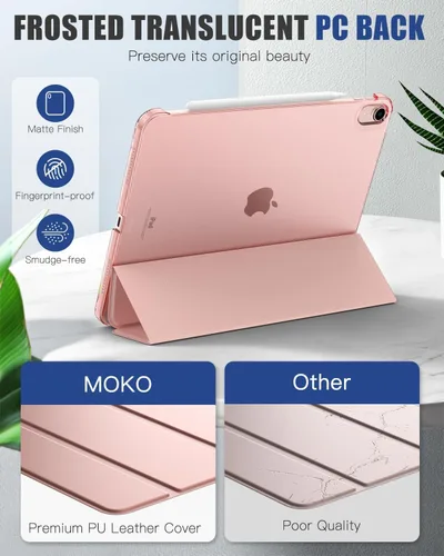 Vista 7 de MoKo funda para iPad Air de 4ta generación, 2020, pulgadas, funda para iPad Air 4 de 10.9 pulgadas, diseño delgado y ligero, con soporte, protector