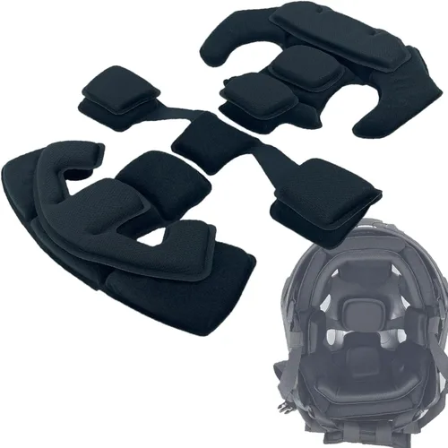 Vista 10 de ATAIRSOFT Juego de almohadillas protectoras tácticas para casco de repuesto universal de espuma de memoria interna, compatible con Segunda