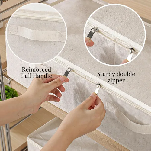 Vista 5 de Contenedor de almacenamiento debajo de la cama, contenedores plegables debajo de la cama, organizadores de armario con tapa para organizar ropa