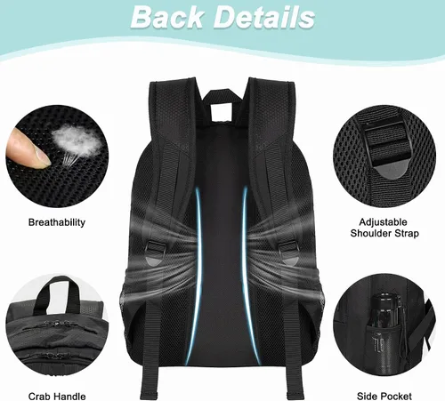 Vista 4 de DAFISKY Mochila de fútbol juvenil – Bolsa de fútbol con zapatos y compartimento para pelotas Bolsa deportiva para baloncesto, voleibol, fútbol
