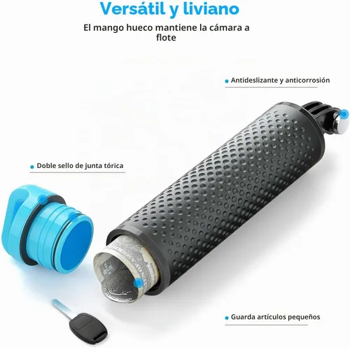 Vista 2 de Floating Hand Grip Waterproof Stick Handle Accessories for GoPro Azul