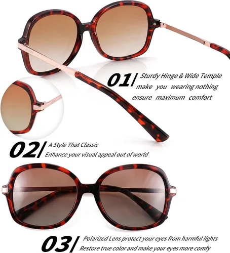 Vista 2 de FEISEDY Gafas de sol polarizadas clásicas para mujer B2683