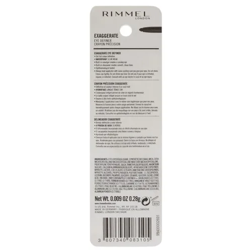 Vista 2 de Delineador de ojos impermeable Rimmel London Exaggerate, altamente pigmentado, de larga duración, con difuminador incorporado, 230, Océano Profundo