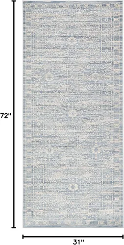 Vista 2 de Unique Loom Paris Collection - Alfombra de abedul (2 pies 7 pulgadas x 6 pies, color azul/beige)