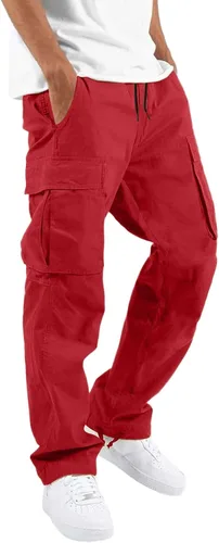 Vista 4 de EELHOE Baggy Cargo Pants for Men Ripstop Relaxed Fit Lightweight Trousers Casual Tactical Hiking Bottom Pant Multi Pocket