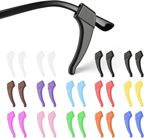 Vista 11 de SMARTTOP 20 Pairs Anti-Slip Eyeglass Ear Grips Hook Comfortable Silicone Elastic Eyeglasses Temple Tips Sleeve Retainer-For Eyewear Sunglasses Negro