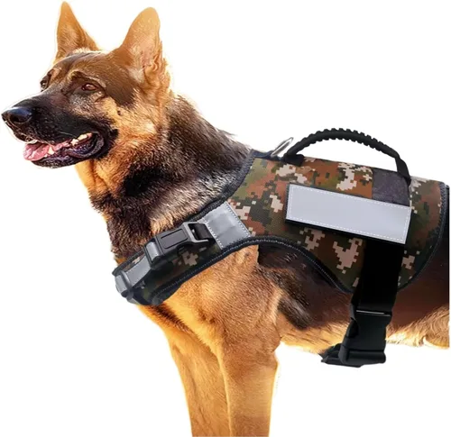 Vista 8 de Arnés para perro con asa – Arnés reflectante resistente sin tirones para perros de tamaño mediano, entrenamiento táctico, caminar, arnés de fácil