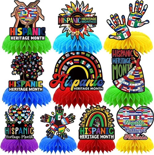 Vista 11 de 10 piezas de centros de mesa de panal de abeja de San Valentín para la mesa, decoraciones de San Valentín, centro de mesa de panal, centros de mesa