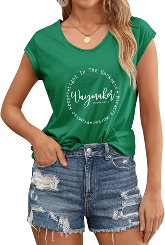 Vista 3 de FEMLE Christian Waymaker Sudadera Light in Darkess de manga larga con cuello redondo Miracle Worker Tops para mujer