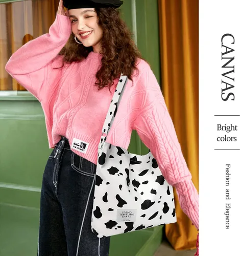 Vista 5 de Bolsa de lona con diseño de bolsillo externo, aspecto elegante, correa de hombro ajustable