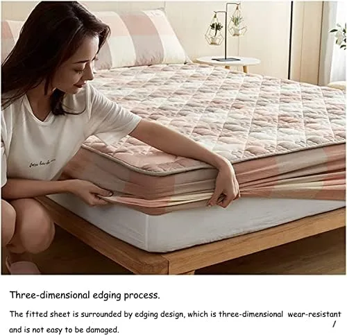Vista 7 de Protector de colchón impermeable tamaño King – Sábana bajera acolchada, funda gruesa y transpirable, ropa de cama suave y silenciosa – Almohadilla