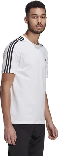Vista 6 de adidas Camiseta Essentials de 3 rayas para hombre Negro Blanco
