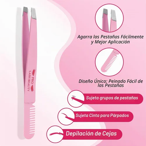 Vista 4 de Herramienta aplicadora de pestañas, kit de pinzas de extensión de pestañas, herramienta aplicadora de pestañas (3 piezas)