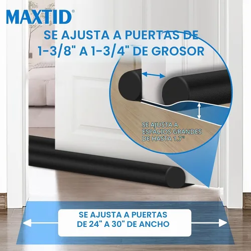 Vista 4 de MAXTID Tope de Corrientes de Aire Grande para Puerta de 30 Pulgadas para Puerta de Dormitorio de Tamaño Pequeño, Se Adapta a Espacios de 0.5 a 1.7