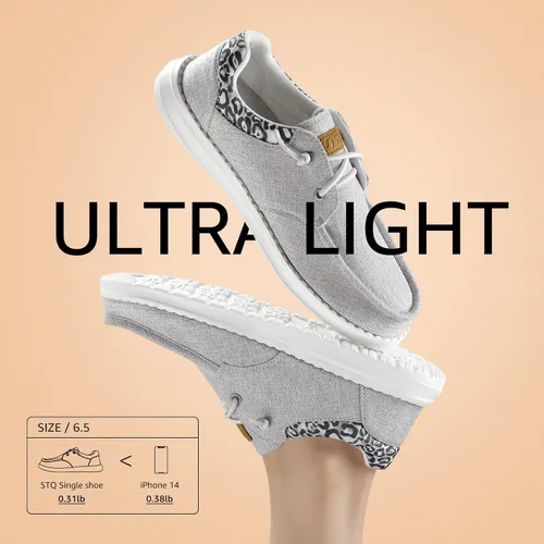 Vista 3 de STQ Mocasines con cordones para mujer, ortopédicos, cómodos, ultraligeros, informales, con soporte para el arte