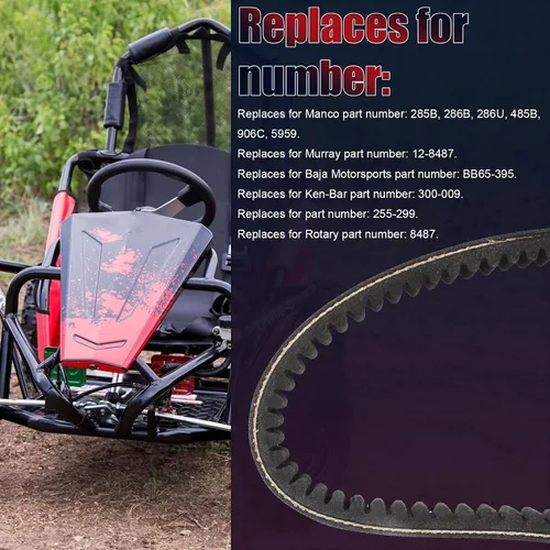 Vista 8 de KT196 - Correa de transmisión compatible con la serie 30, correa convertidora de par Powersports Coleman KT196cc 4 ruedas 196cc 6.5HP Comet 203589