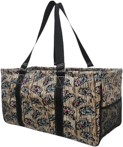 Vista 22 de NGIL Bolsa de comestibles reutilizable extra grande plegable de gran tamaño para comestibles, almacenamiento, picnic, playa, Estampado de vaca