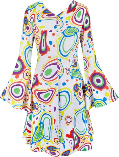 Vista 4 de Parlsdy Trajes de los años 60 y 70 para mujer, disfraz hippie para mujer, vestido de los años 70 para mujer, vestido de discoteca genial