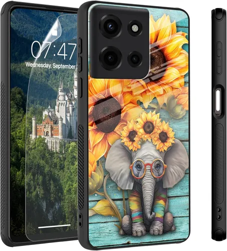 Vista 44 de Funda para Motorola Moto Edge 2022, cubierta trasera de vidrio templado con protector de pantalla, funda protectora a prueba de golpes para Motorola