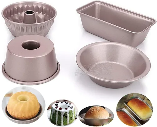 Vista 7 de Molde de Kugelhoft hueco de acero al carbono redondo de 4 pulgadas con forma rectangular redonda de 4 pulgadas, molde para tartas, utensilios