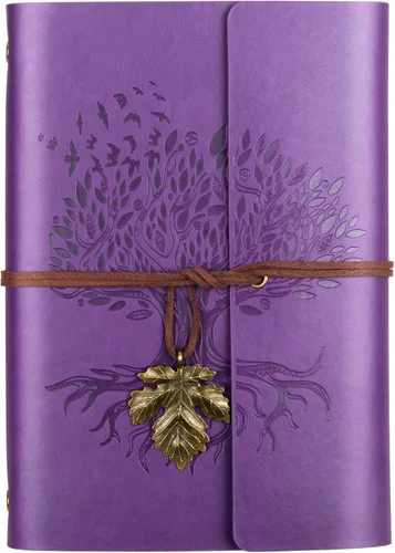 Vista 11 de Billtigif Cuaderno de cuero sintético, diario de viaje vintage recargable, diarios de escritura, regalos para mujeres, hombres, adolescentes y Azul