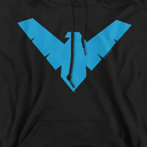 Vista 2 de Popfunk Sudadera clásica con capucha y logotipo de Nightwing a. negro