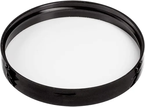 Vista 2 de Tapa negra lisa de plástico con forro de espuma para tarro (paquete de 24) (tamaño del cuello 53-400)