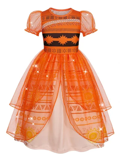 Vista 9 de Ropa de Disfraz de Princesa para Niñas Cumpleaños Fiesta Elegante Disfraz de Halloween Vestidos de Princesa para Niños Pequeños Rosa