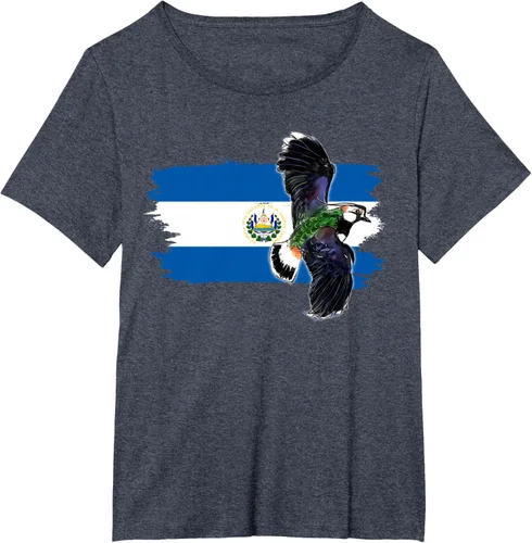 Vista 69 de Camiseta con la bandera de El Salvador, mapa de El Salvador, camiseta de Salvador para mujer, Negro