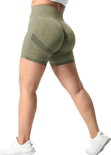 Vista 2 de YEOREO - Shorts de ciclismo para mujer, sin costuras, con cintura alta, para entrenamiento, yoga y gimnasio, estilizan tu figura